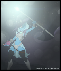 Size: 2790x3244 | Tagged: safe, artist:spartane27lol, trixie, anthro, g4, female, high res, solo, staff