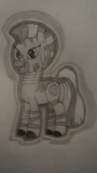 Size: 2248x4000 | Tagged: artist needed, safe, zecora, zebra, g4, female, monochrome, solo, traditional art