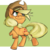 Size: 570x568 | Tagged: safe, artist:delnum, applejack, g4, female, looking up, raised hoof, solo