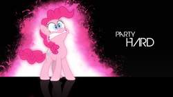 Size: 1920x1080 | Tagged: safe, artist:divideddemensions, artist:popmannn, edit, pinkie pie, g4, cocaine is a hell of a drug, female, shocked, solo, vector, wallpaper, wallpaper edit