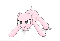 Size: 1127x761 | Tagged: safe, artist:merkleythedrunken, oc, oc only, oc:nudie, pony, bald, female, filly, hairless, nudity, solo