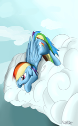 Size: 5000x8000 | Tagged: safe, artist:thelunarsea, rainbow dash, g4, absurd resolution, cloud, cloudy, female, solo