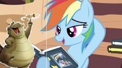 Size: 1171x658 | Tagged: safe, rainbow dash, g4, bad edit, ms paint, the princess and the frog