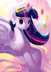 Size: 600x846 | Tagged: safe, artist:amy30535, twilight sparkle, alicorn, pony, g4, elements of harmony, female, looking at you, mare, sample, solo, twilight sparkle (alicorn), wip