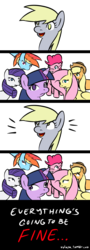 Size: 722x1998 | Tagged: safe, artist:venezolanbrony, artist:vulapa, edit, applejack, derpy hooves, fluttershy, pinkie pie, rainbow dash, rarity, twilight sparkle, pegasus, pony, g4, derp, female, mane six, mare