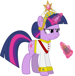 Size: 2500x2546 | Tagged: safe, artist:ulyssesgrant, twilight sparkle, pony, unicorn, g4, big crown thingy, binoculars, clothes, female, field marshal, frown, glare, magic, magic aura, mare, simple background, solo, svg, telekinesis, transparent background, unicorn twilight, uniform, vector