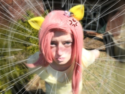 Size: 3648x2736 | Tagged: safe, artist:rockleeofthesand, fluttershy, human, g4, cosplay, high res, irl, irl human, photo, solo, the stare