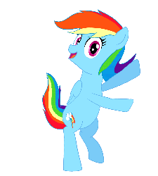 Size: 900x1000 | Tagged: safe, artist:yoshiringo, rainbow dash, pegasus, pony, g4, animated, bipedal, dancing, female, mare, open mouth, simple background, solo, transparent background