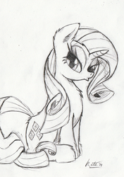 Size: 439x624 | Tagged: safe, artist:kittyhawk-contrail, rarity, g4, duckface, female, grayscale, monochrome, solo