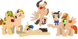 Size: 1015x507 | Tagged: useless source url, safe, artist:cookietheskunk, el chavo animado, godinez, paty, ponified, popis, quico, ñoño