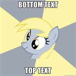 Size: 250x250 | Tagged: safe, derpy hooves, pegasus, pony, g4, female, image macro, mare, meme, scrunchy face, solo