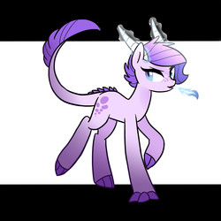 Size: 2448x2448 | Tagged: safe, artist:kianamai, oc, oc only, oc:crystal clarity, dracony, hybrid, pony, kilalaverse, female, fire, freckles, high res, interspecies offspring, magic, mare, next generation, offspring, out of frame, parent:rarity, parent:spike, parents:sparity, smiling, solo