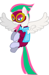 Size: 1225x1870 | Tagged: safe, artist:621chopsuey, blossomforth, pegasus, pony, g4, clothes, costume, female, flying, goggles, mare, masked matter-horn costume, power ponies, recolor, simple background, solo, transparent background