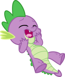 Size: 3014x3573 | Tagged: safe, artist:porygon2z, spike, friendship is magic, g4, eyes closed, high res, laughing, male, open mouth, simple background, solo, transparent background, vector