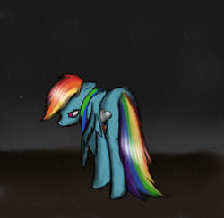 Size: 788x769 | Tagged: safe, artist:aksipl, rainbow dash, g4, dark, female, rain, solo