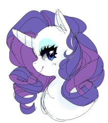 Size: 510x577 | Tagged: safe, artist:costly, rarity, pony, unicorn, g4, bust, cute, female, portrait, profile, raribetes, solo