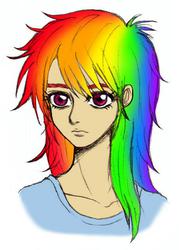 Size: 452x631 | Tagged: safe, artist:asdf314159265, rainbow dash, human, g4, female, humanized, solo