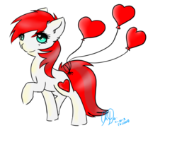 Size: 987x809 | Tagged: safe, artist:symphy-pwny, oc, oc only, oc:sugar heart, balloon, heart, heart balloon, solo