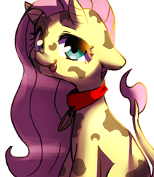 Size: 1836x2105 | Tagged: safe, artist:misocha, fluttershy, g4, cowified, female, fluttercow, horn, pixiv, solo, species swap