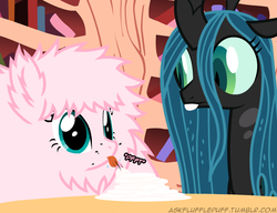 Size: 650x500 | Tagged: safe, artist:mixermike622, queen chrysalis, oc, oc:fluffle puff, g4