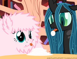 Size: 650x500 | Tagged: safe, artist:mixermike622, queen chrysalis, oc, oc:fluffle puff, g4