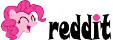 Size: 113x40 | Tagged: safe, pinkie pie, g4, female, logo, reddit, reddit combined community charity challenge, simple background, solo, transparent background