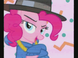 Size: 960x720 | Tagged: safe, screencap, pinkie pie, earth pony, pony, g4, season 4, testing testing 1-2-3, '90s, 4:3, 4:3 aspect ratio, alarm clock, animated, bipedal, bling, clothes, dancing, female, hip hop, hoodie, music video, pose, rap, rapper pie, sneakers, solo, sweatpants, symbol, wonderbolts logo
