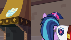 Size: 1280x720 | Tagged: safe, screencap, shining armor, twilight sparkle, a canterlot wedding, g4, gritted teeth, lip bite, not creepy, out of context, sniffing