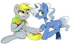 Size: 1022x642 | Tagged: dead source, safe, artist:30clock, derpy hooves, pokey pierce, pegasus, pony, g4, balloon, female, mare, party balloon