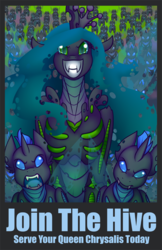 Size: 518x800 | Tagged: safe, artist:rozga, queen chrysalis, changeling, changeling queen, g4, female, poster, propaganda, recruitment poster