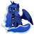 Size: 1084x1133 | Tagged: dead source, safe, artist:risu-nya, princess luna, pony, g4, female, simple background, sitting, solo