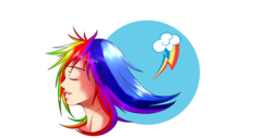 Size: 1688x856 | Tagged: safe, artist:albablue, rainbow dash, human, g4, female, humanized, solo