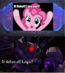 Size: 858x960 | Tagged: safe, pinkie pie, g4, 1000 hours in ms paint, fourth wall, fourth wall pose, meme, ms paint, shocked, shockwave, transformers, transformers prime