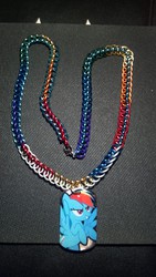 Size: 1836x3264 | Tagged: safe, artist:thegiantsnoll, rainbow dash, g4, chainmail, necklace, photo