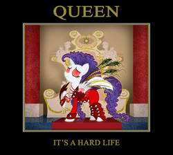 Size: 4091x3662 | Tagged: safe, artist:athos01, rarity, pony, unicorn, g4, female, mare, meme, ponified, ponified single cover, queen (band), raised hoof, single cover, solo