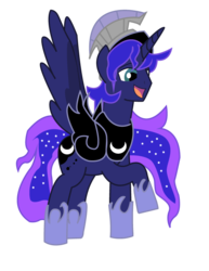 Size: 612x792 | Tagged: safe, artist:ak47smith, princess luna, g4, armor, prince artemis, rule 63, simple background, solo