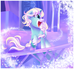 Size: 3060x2857 | Tagged: safe, artist:centchi, oc, oc only, oc:snow spell, pony, unicorn, elsa, frozen (movie), high res, let it go, ponified, solo, totally not elsa