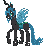 Size: 1136x1252 | Tagged: dead source, safe, artist:samipoot, artist:vomitcunt, queen chrysalis, changeling, g4, changeling king, crown, gif, jewelry, king metamorphosis, non-animated gif, raised hoof, regalia, rule 63, solo