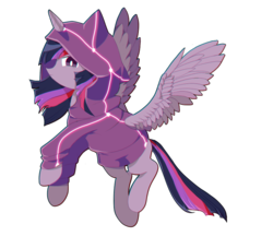Size: 804x731 | Tagged: safe, artist:cosmichat, twilight sparkle, alicorn, pony, g4, clothes, female, hoodie, mare, simple background, solo, transparent background, twilight sparkle (alicorn)
