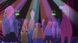 Size: 700x394 | Tagged: safe, screencap, g4, bob's burgers, brony, brony stereotype, convention, cosplay, gene belcher, linda belcher, louise belcher, tina belcher