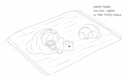 Size: 1557x942 | Tagged: safe, artist:carpdime, fluffy pony, ball, monochrome, sadbox, teddy bear, thrown away