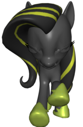 Size: 808x1224 | Tagged: safe, oc, oc only, ponylumen, 3d, 3d pony creator, almost creepy, monstrosity, no eyes, obsidian ebony, solo