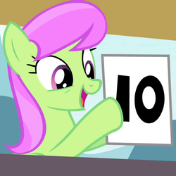 Size: 720x720 | Tagged: safe, screencap, merry may, pony, g4, leap of faith, background pony, cropped, female, happy, mare, reaction image, score, score card, solo