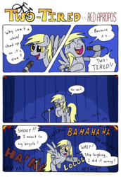 Size: 2250x3275 | Tagged: safe, artist:redapropos, derpy hooves, pegasus, pony, g4, comic, female, high res, mare, stand-up comedy