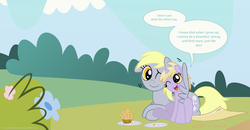 Size: 3819x1985 | Tagged: safe, artist:redapropos, derpy hooves, dinky hooves, pegasus, pony, g4, cute, equestria's best daughter, equestria's best mother, female, like mother like daughter, like parent like child, mare, mother and daughter, muffin