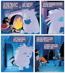 Size: 536x605 | Tagged: safe, idw, official comic, king sombra, pony, unicorn, friends forever #4, g4, my little pony: friends forever, spoiler:comic, chains, comic, crystal ghost, flashback, guard, male, shackles, speech bubble, stallion