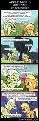 Size: 850x2578 | Tagged: safe, artist:drawponies, applejack, granny smith, bat, earth pony, fruit bat, pony, g4, apple, comic, female, filly, filly applejack, food, i didn't learn anything, sweet apple acres, that pony sure does love apples, younger