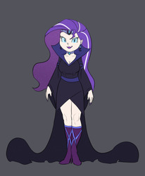 Size: 949x1150 | Tagged: safe, artist:carnifex, nightmare rarity, human, g4, boots, clothes, dress, female, high heel boots, humanized, lipstick, shoes, solo