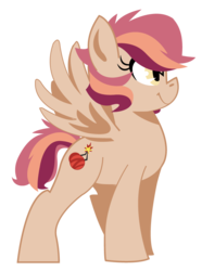 Size: 650x872 | Tagged: safe, artist:dbkit, oc, oc only, oc:cherry bomber, pegasus, pony, offspring, parent:dumbbell, parent:rainbow dash, parents:dumbdash, simple background, solo, transparent background