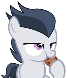 Size: 720x834 | Tagged: safe, artist:dreamcasterpegasus, rumble, g4, base used, colt, cookie, eating, foal, food, lidded eyes, male, simple background, solo, transparent background, vector, wingless